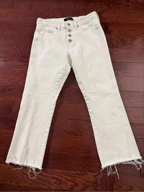 OLGYN White Button Fly Wide Leg Denim Jeans Women’s Size 6